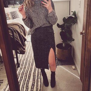 Tahari Side Slit Midi Skirt